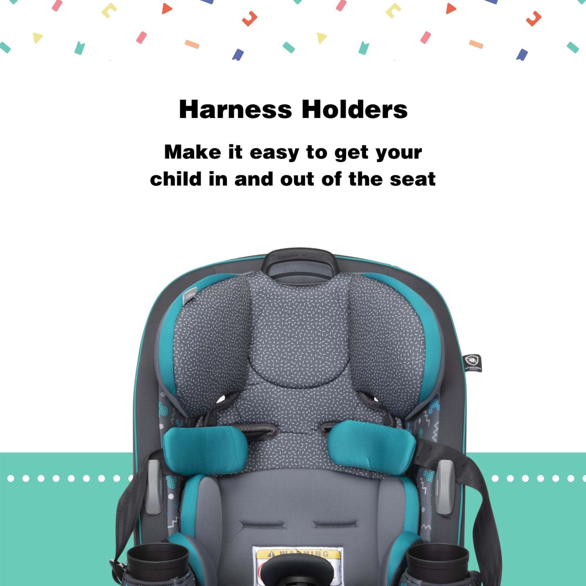 Disney Baby Grow and Go™ All-in-One Convertible Car Seat - harness holders make it easy to get your child in and out of the seat
