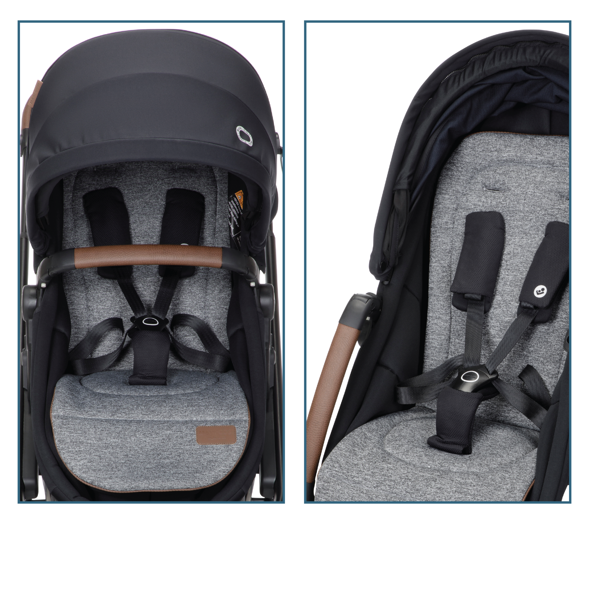 Tayla Max Modular Stroller - Onyx Wonder - bumper bar swings to the side for easy access