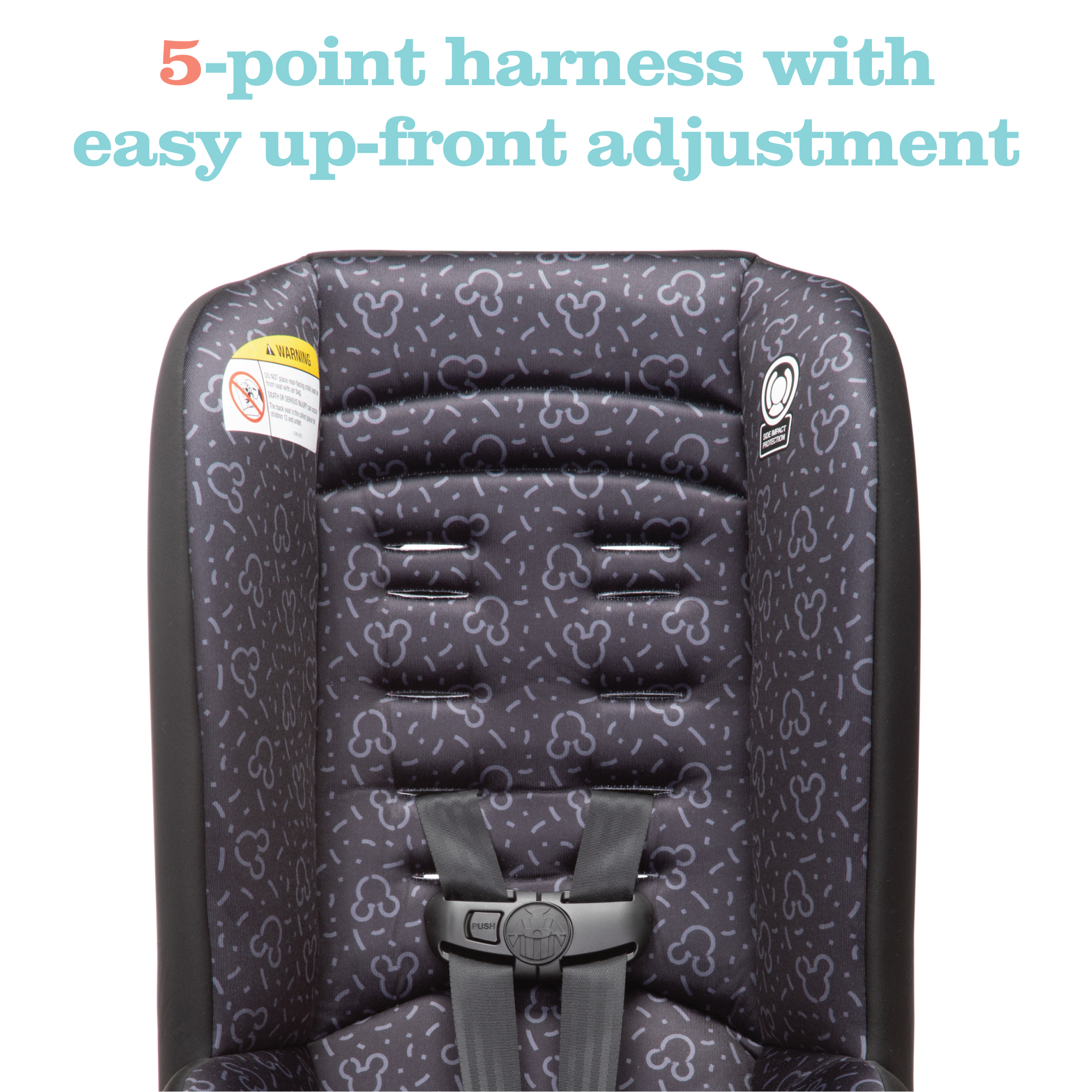 Disney Baby Jive 2-in-1 Convertible Car Seat - 5-point harness with easy up-front adjustment
