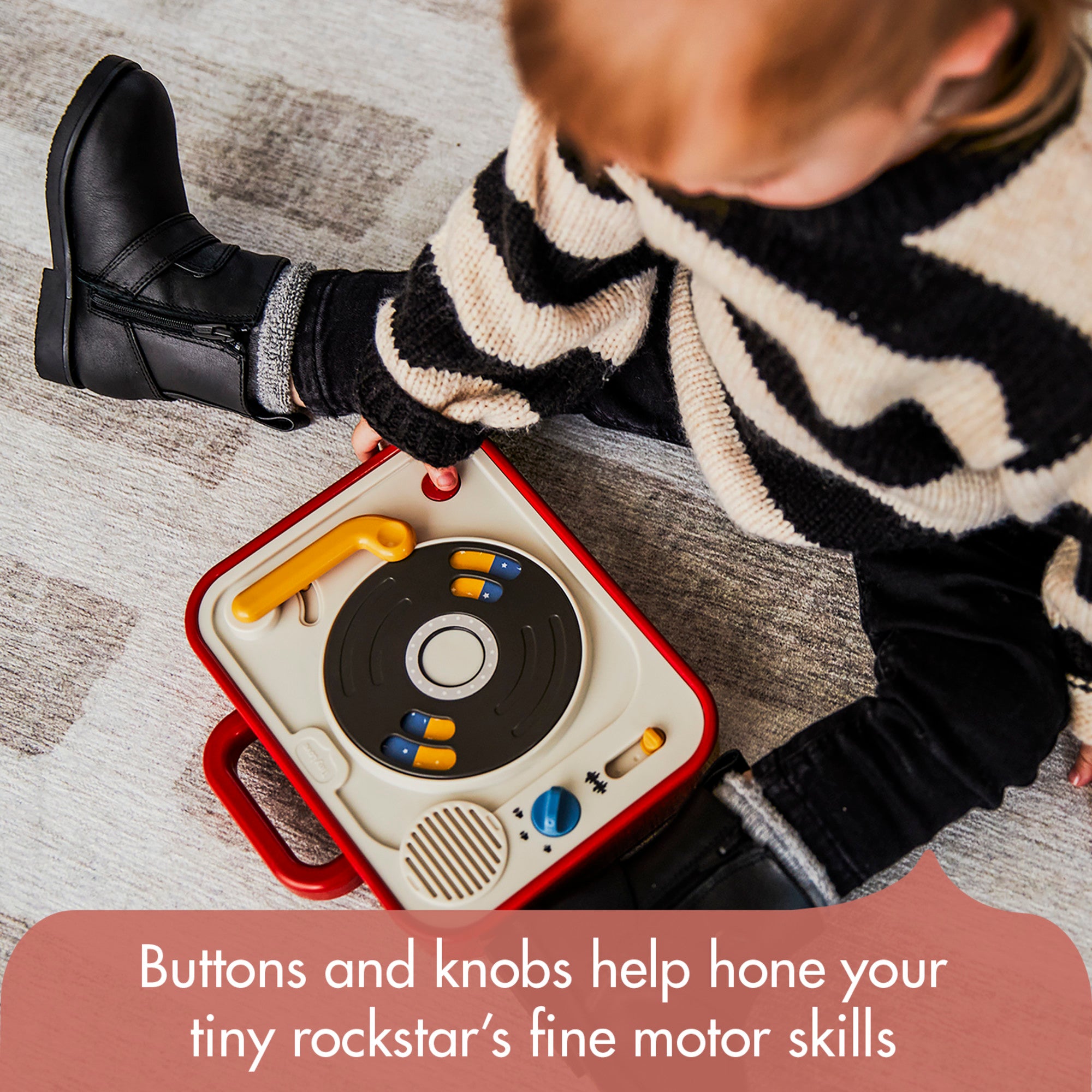 Tiny Rockers DJ Station - Buttons and knobs help hone your tiny rockstar's fine motor skills
