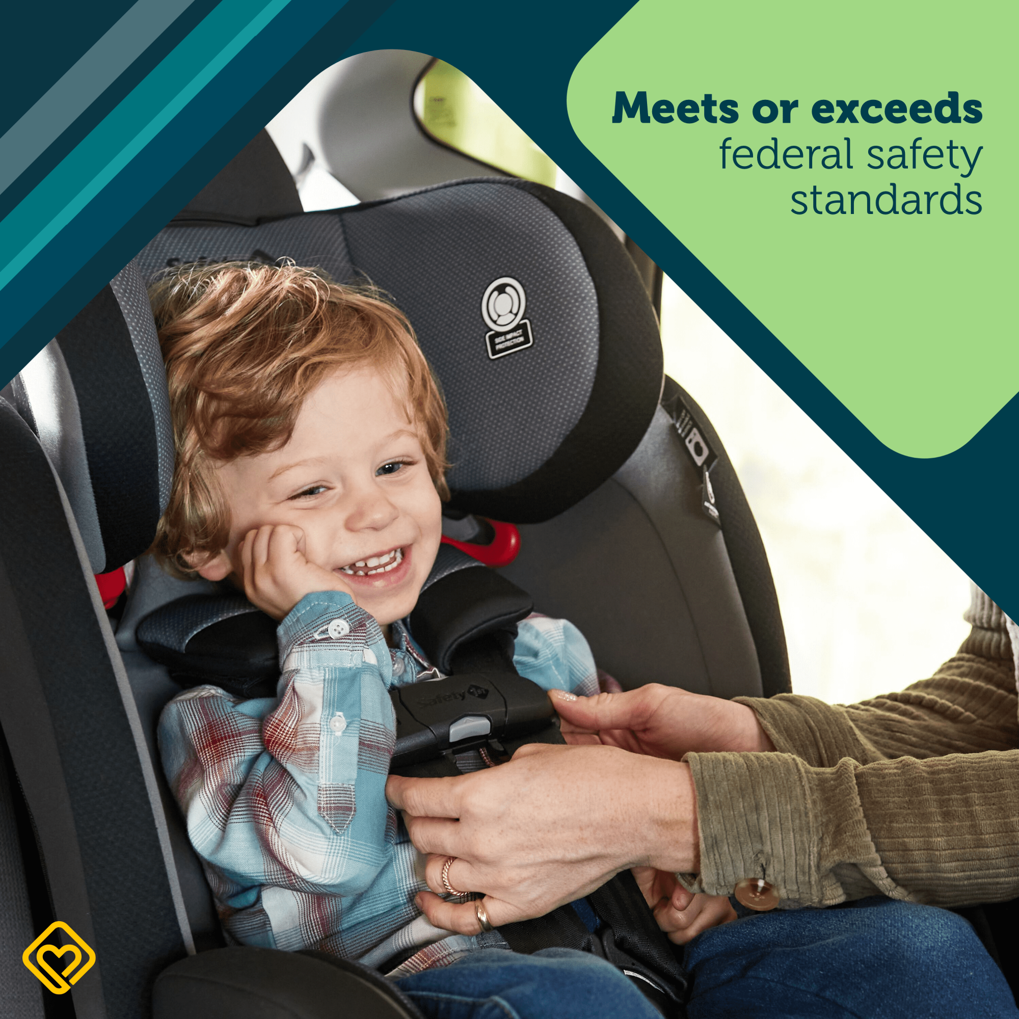 EverSlim 4-Mode All-in-One Convertible Car Seat - meets or exceeds federal safety standards