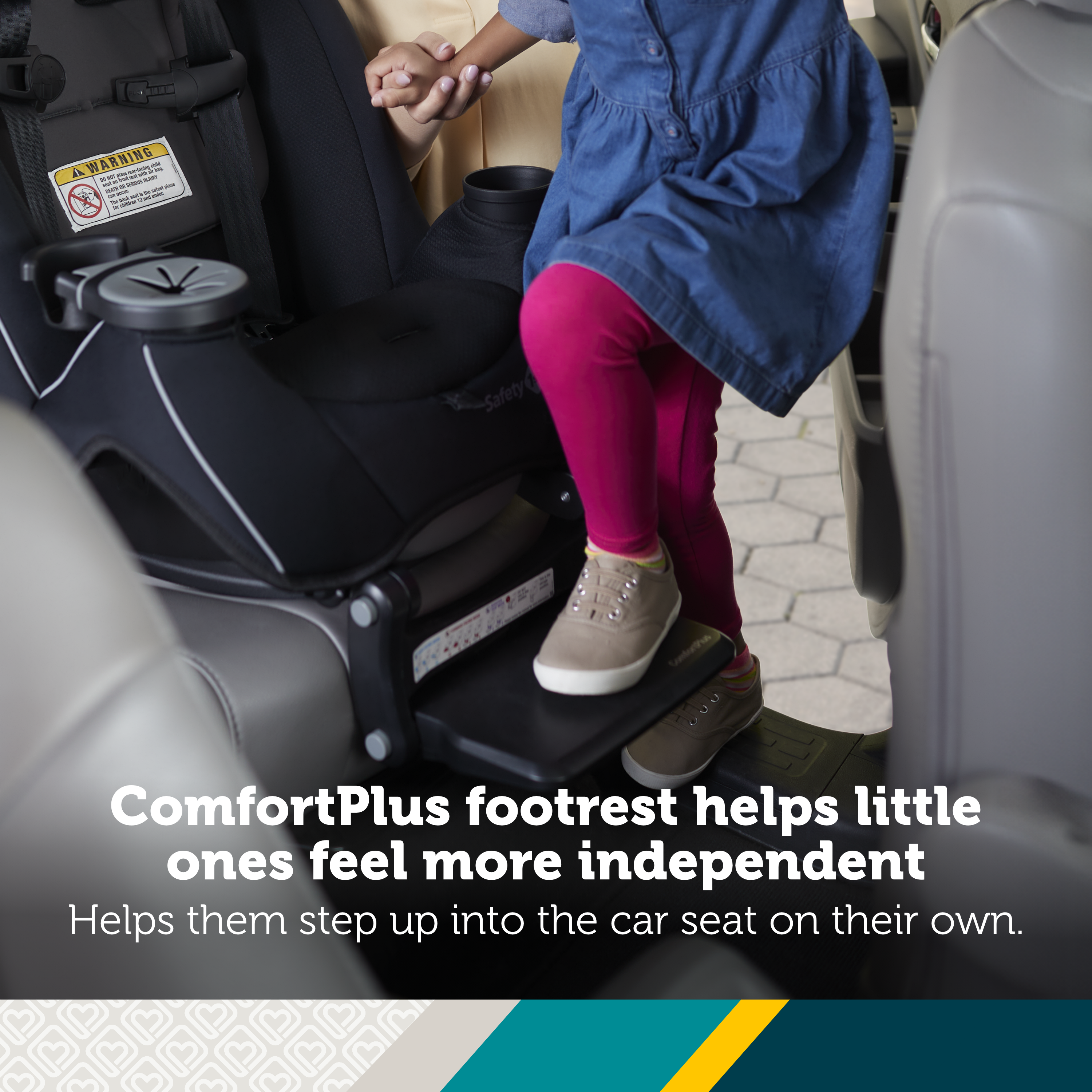 Grow and Go™ Extend 'n Ride LX All-in-One Convertible Car Seat - ComfortPlus footrest helps little ones feel more independent - helps them step up into the car seat on their own