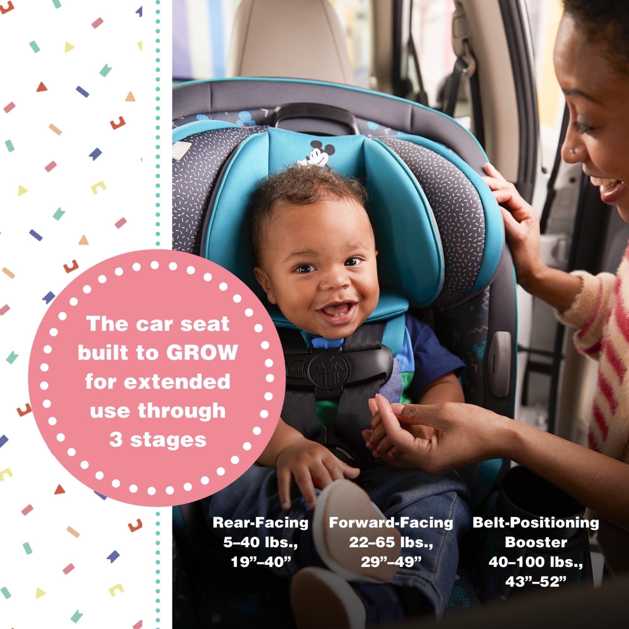 Disney Baby Grow and Go™ All-in-One Convertible Car Seat - side impact protection