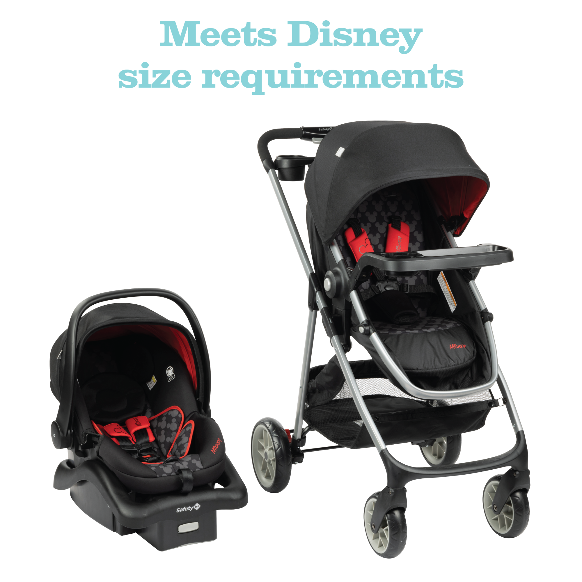 Disney Baby Grow and Go™ Modular Travel System - full parent tray with 2 large cup holders