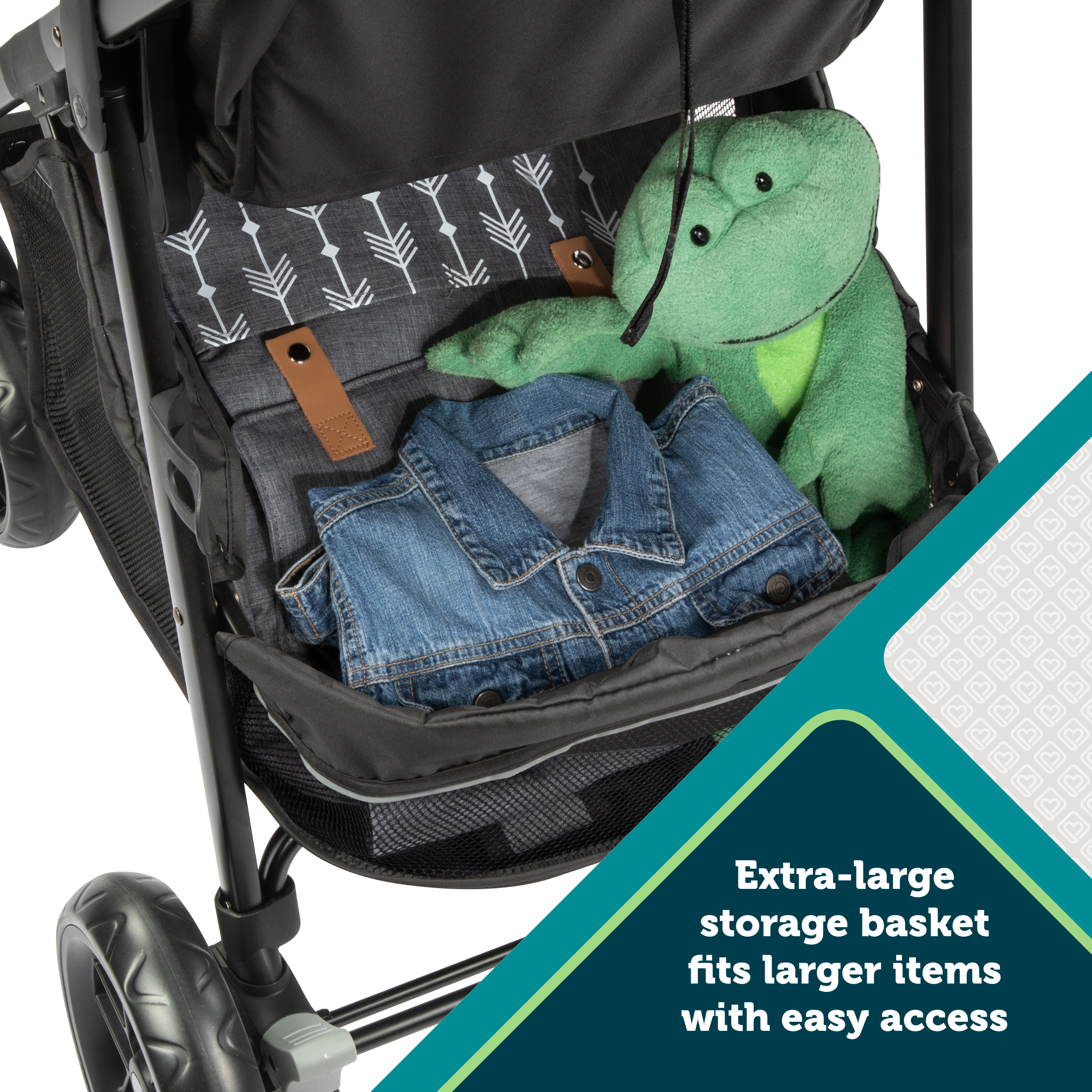 Grow and Go™ Flex 8-in-1 Travel System - extra-large storage basket fits larger items with easy access