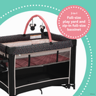 Disney Baby 2-in-1 Play Yard with Rocking Bassinet - 2-in-1 full-size play yard and zip-in full-size bassinet