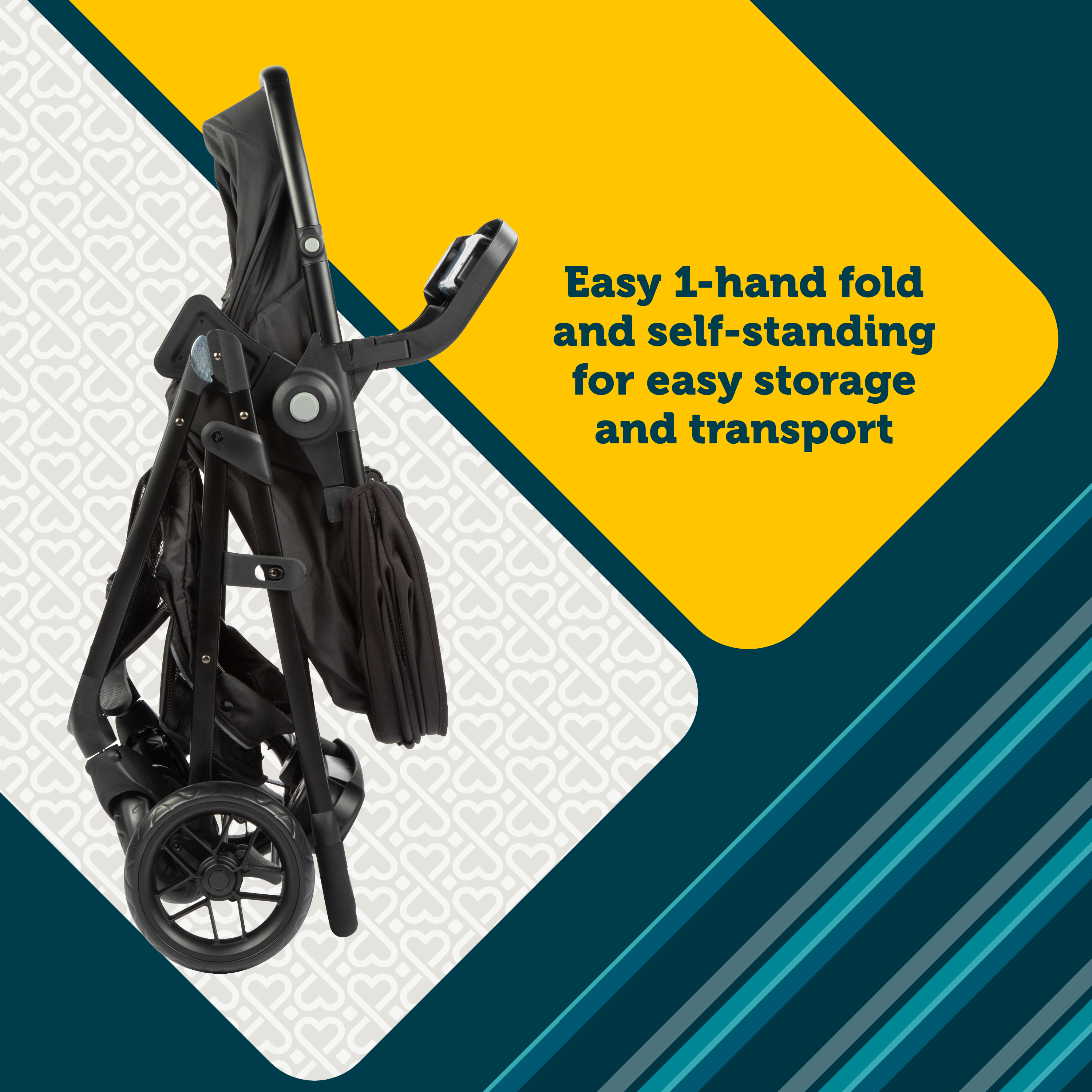 Grow and Go™ Flex 8-in-1 Travel System - easy 1-hand fold and self-standing for easy storage and transport