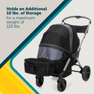 Summit Wagon Stroller - holds an additional 10 lbs. of storage for a maximum weight of 120 lbs.