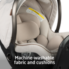 Peri™ 180 Rotating Infant Car Seat - machine-washable fabric and cushions