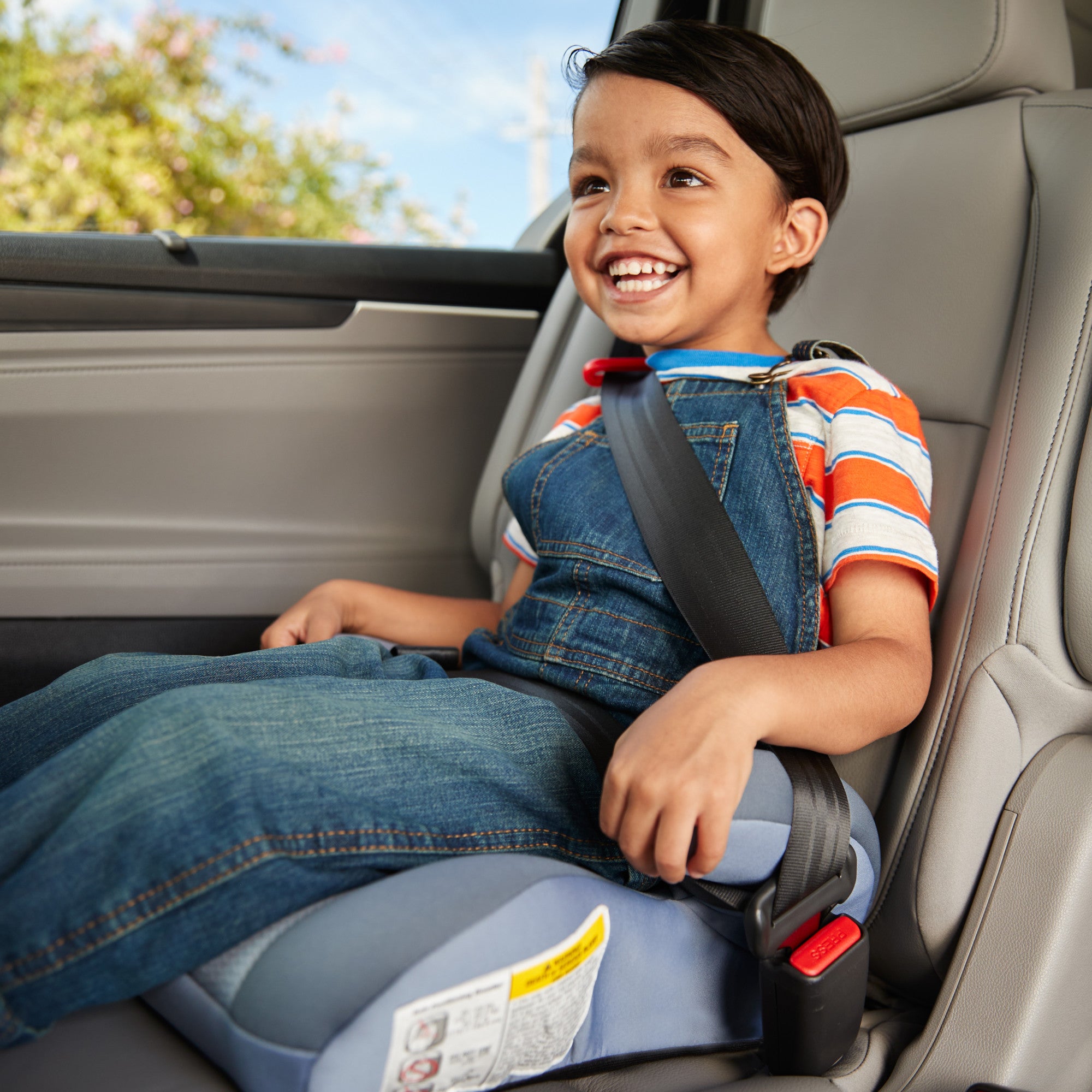 Cosco Kids™ Topside Booster Car Seat - Organic Waves - seat-friendly design leaves vehicle seats unmarked