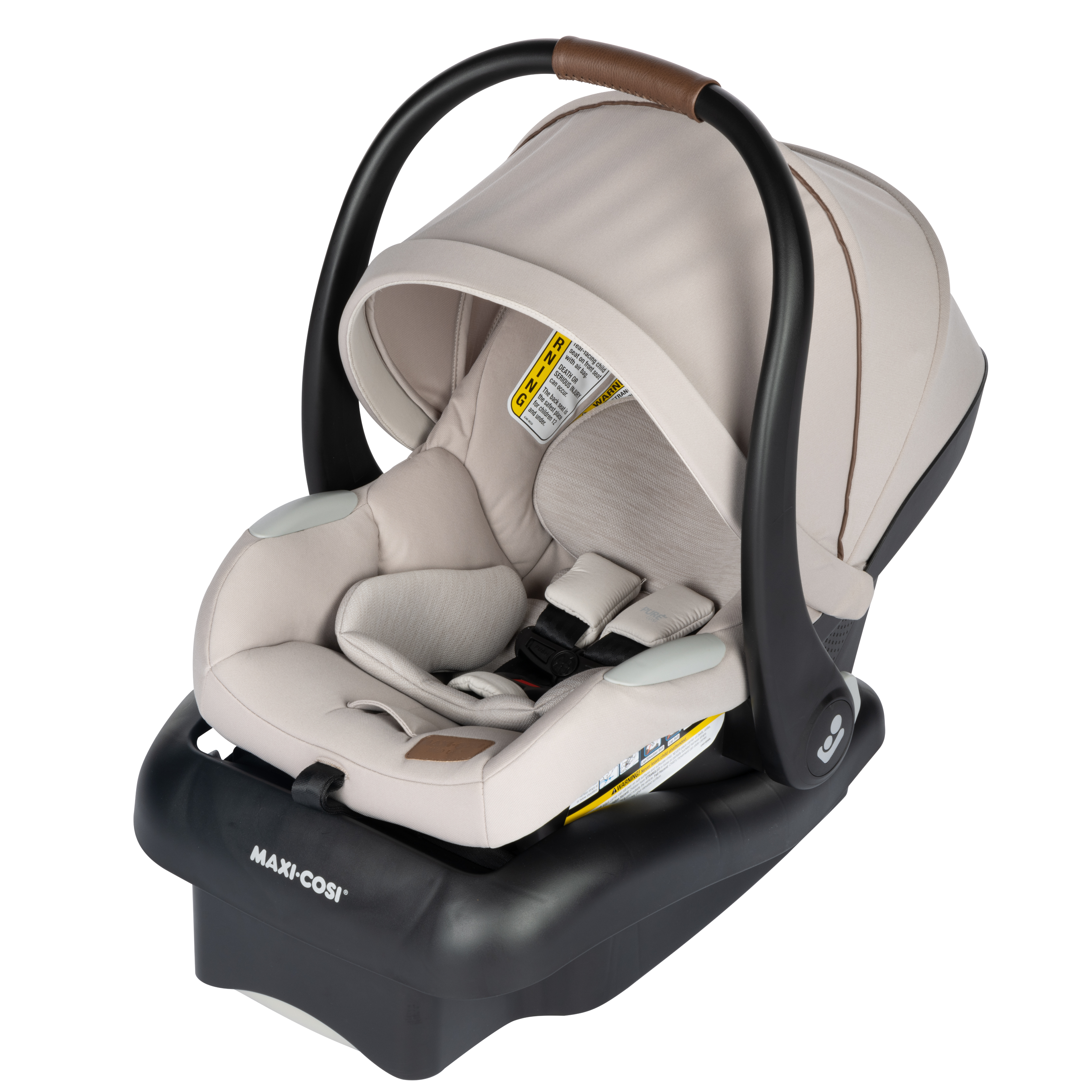 Mico™ Luxe Infant Car Seat - New Hope Tan - 45 degree angle view of left side