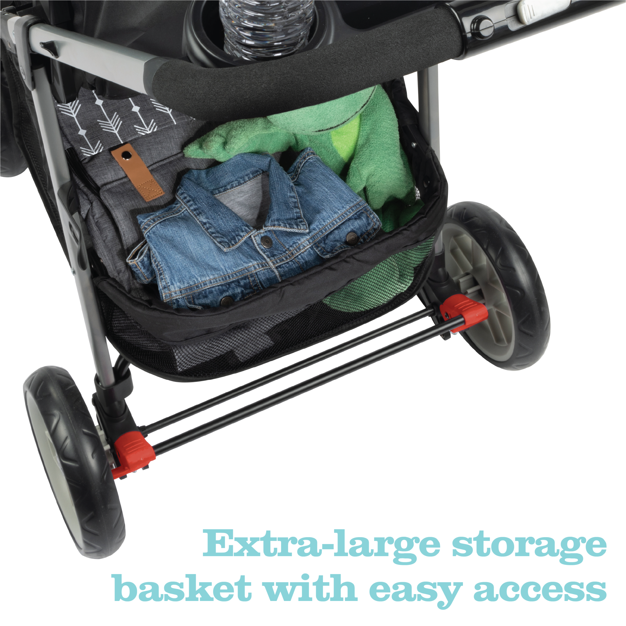 Disney Baby Grow and Go™ Modular Travel System - extra-large storage basket with easy access