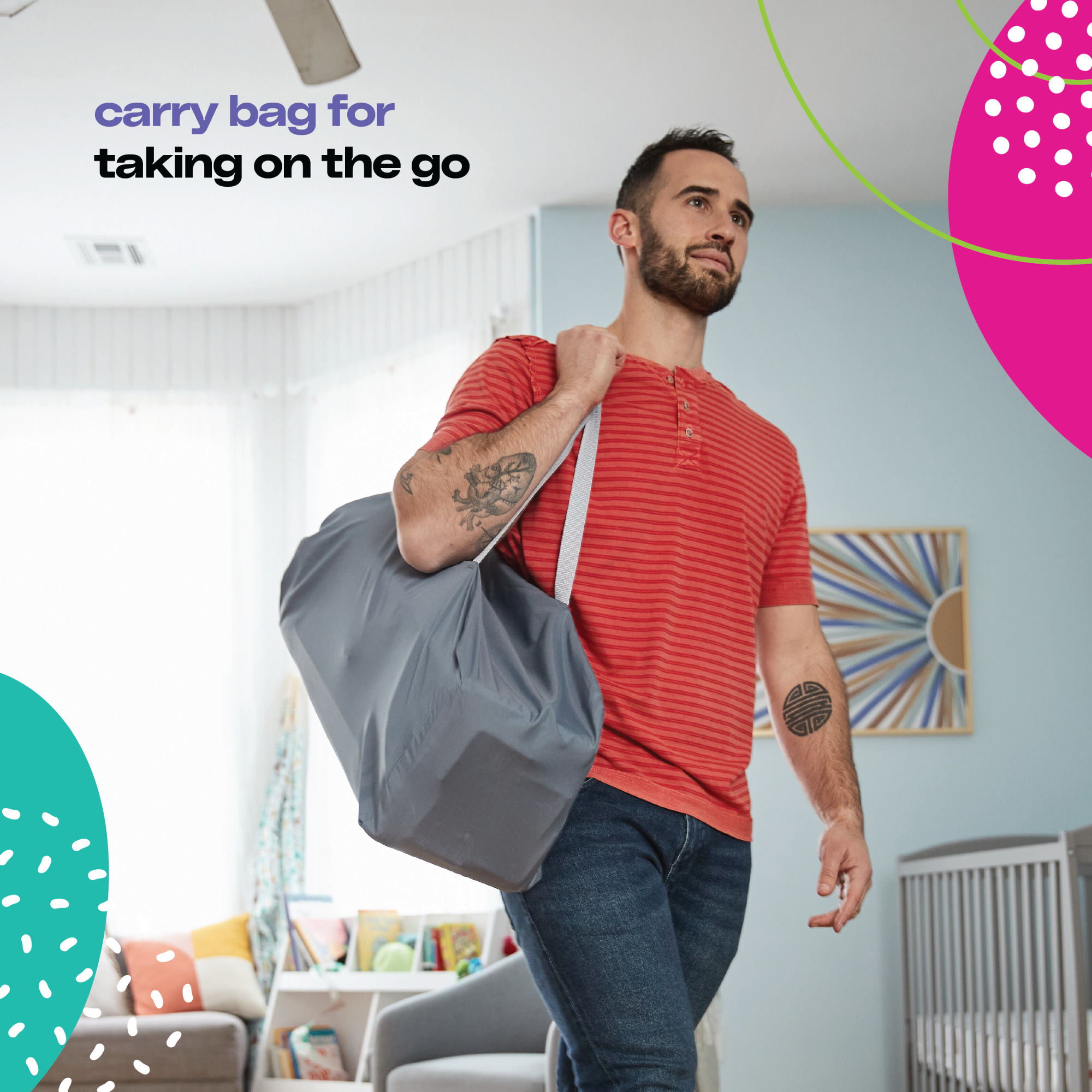 Cosco Kids™ Rocking Bassinet with Play Yard DLX - carry bag for taking on the go