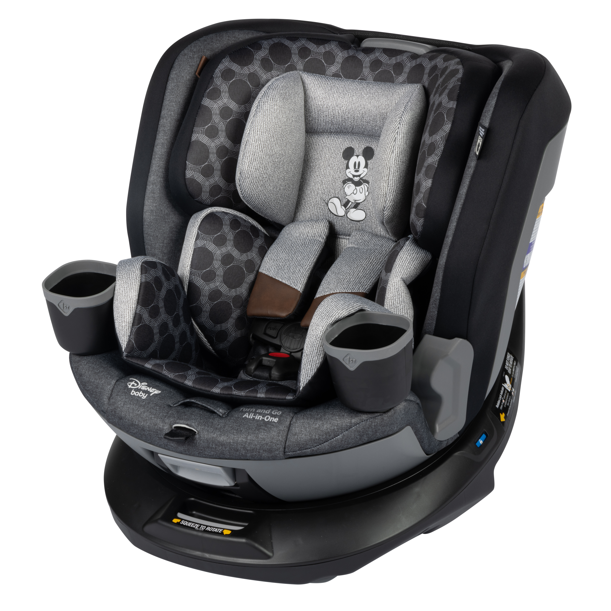 Disney Baby Turn and Go 360 Rotating All-in-One Convertible Car Seat - 45 degree angle view of left side