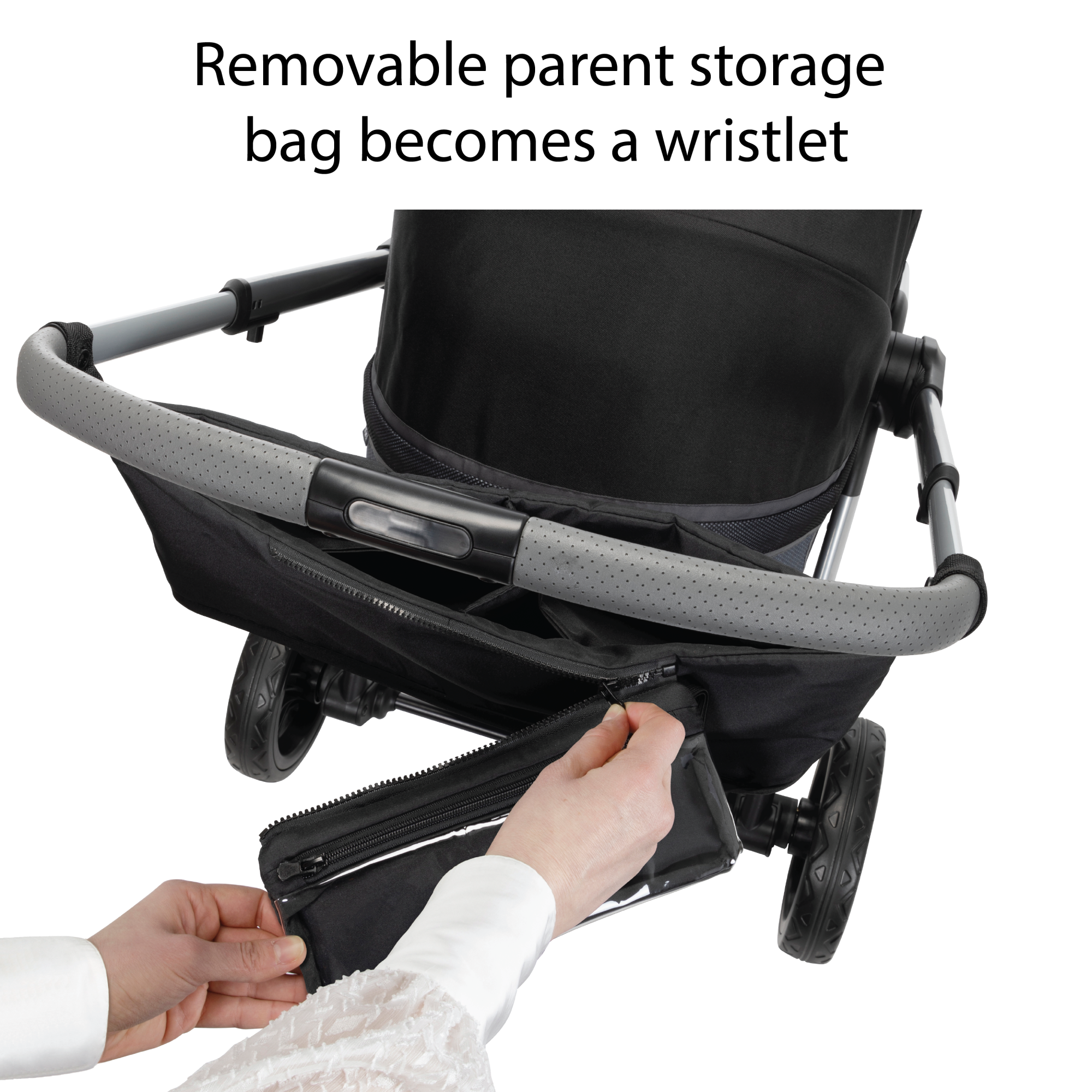 Summit Wagon Stroller - removable parent storage bag becomes a wristlet