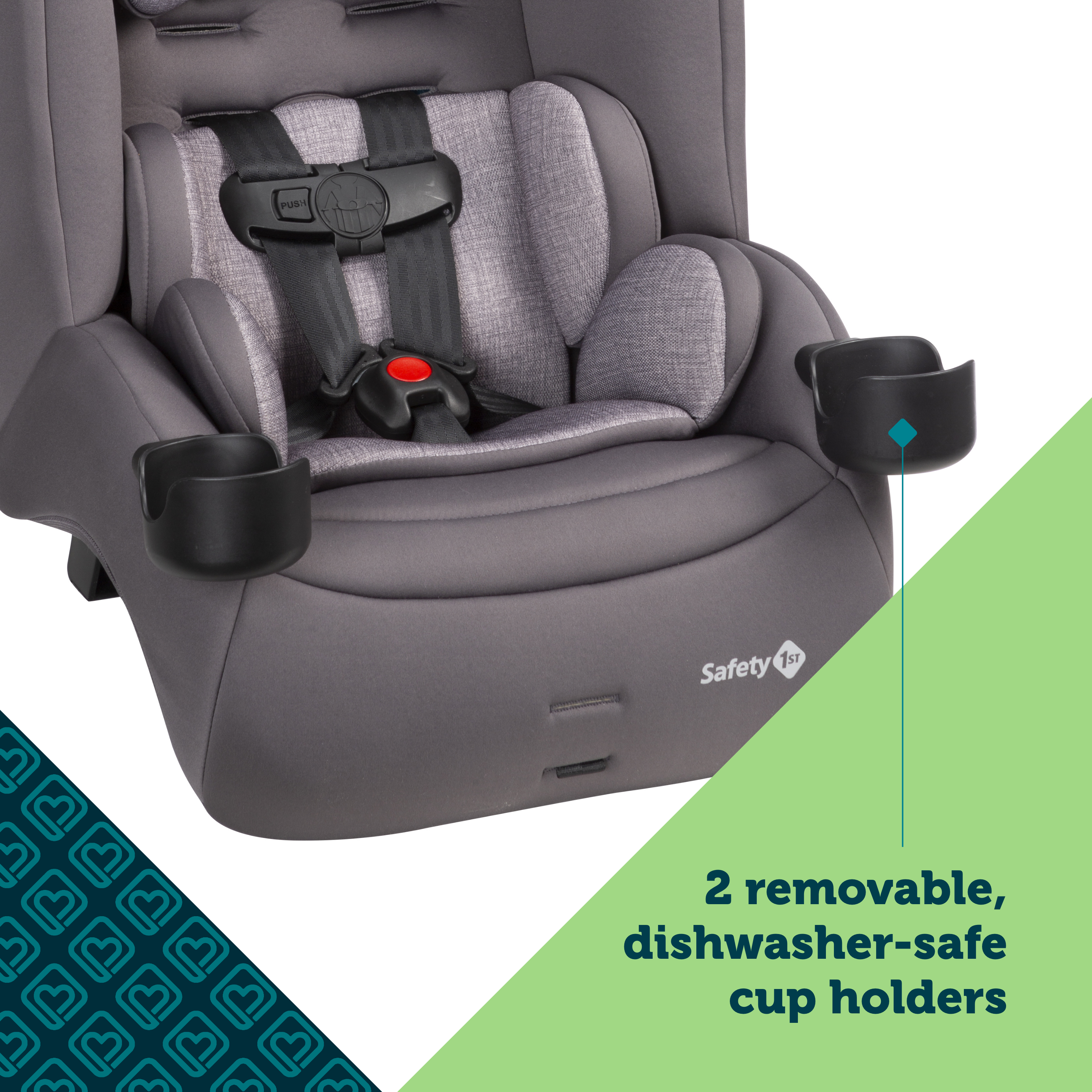 Jive 2-in-1 Convertible Car Seat - 2 removable, dishwasher-safe cup holders