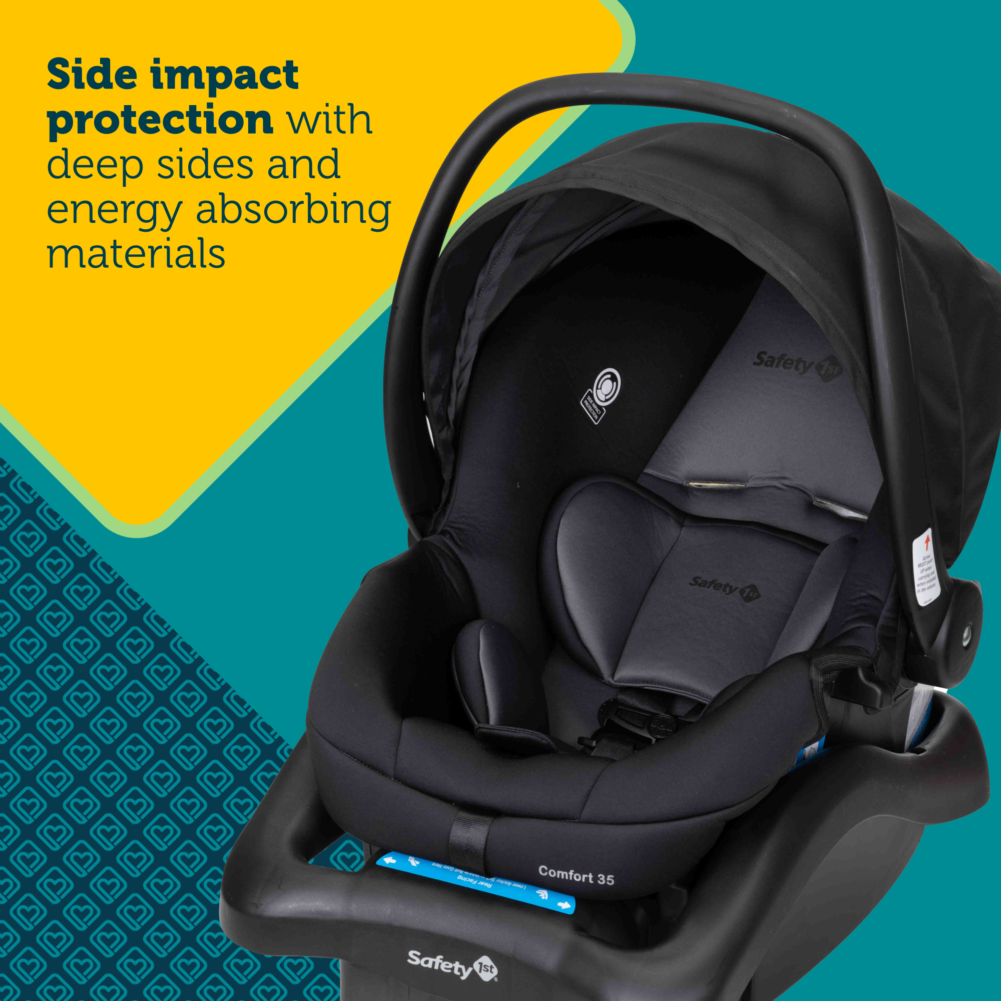 Comfort 35 Infant Car Seat - side impact protection with deep sides and energy absorbing materials