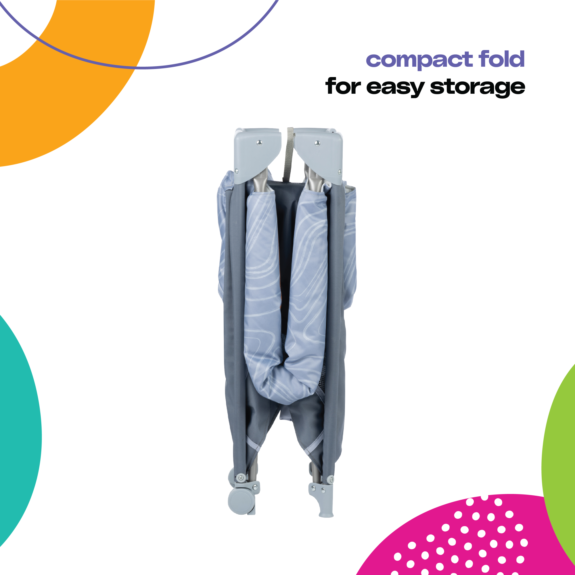 Cosco Kids™ Rocking Bassinet with Play Yard - Organic Waves - compact fold for easy storage