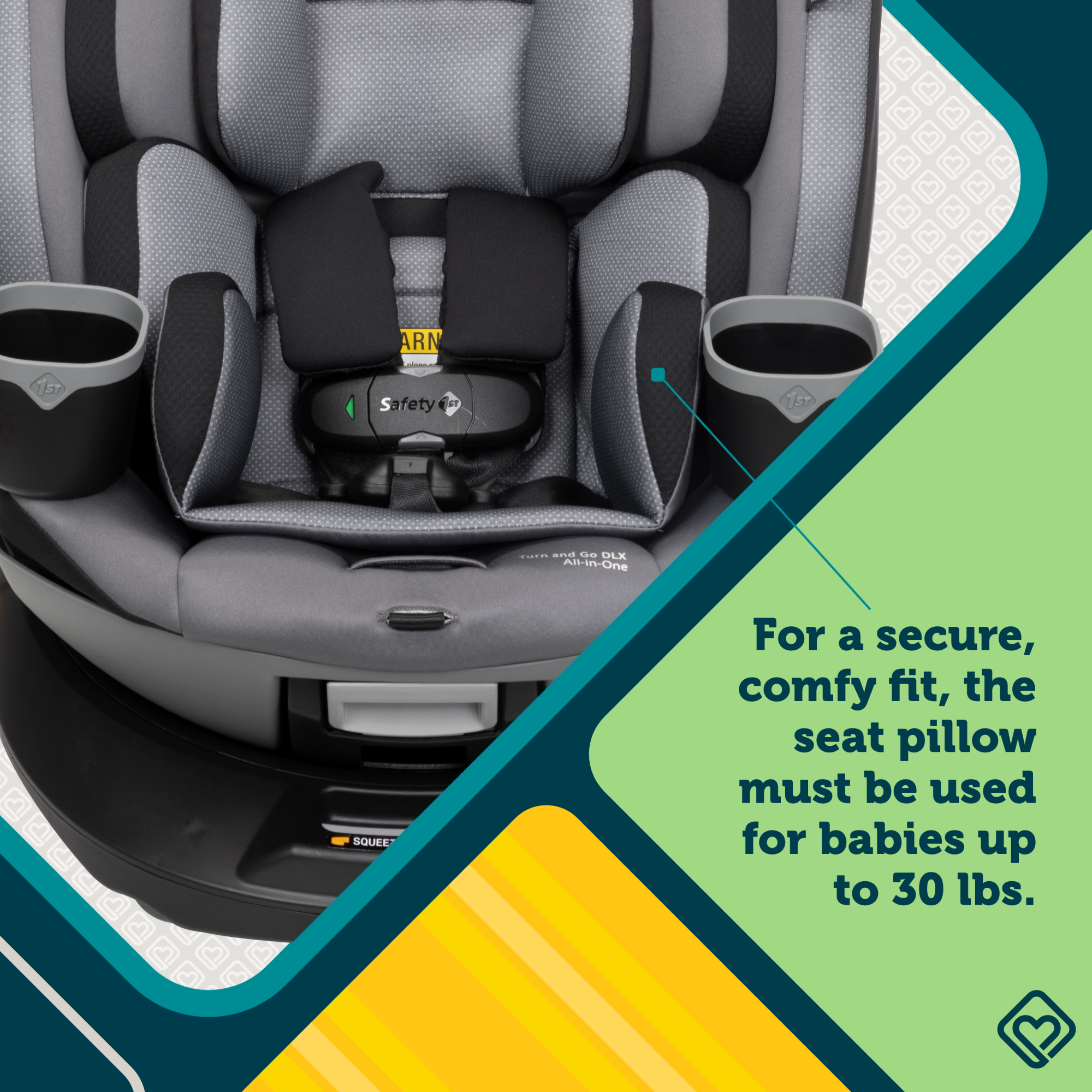 Turn and Go 360 DLX Rotating All-in-One Convertible Car Seat - SafetySwivel 360 degree rotating seat for easy in and out