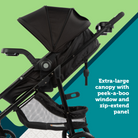 Grow and Go™ Flex 8-in-1 Travel System - extra-large canopy with peek-a-boo window and zip-extend panel