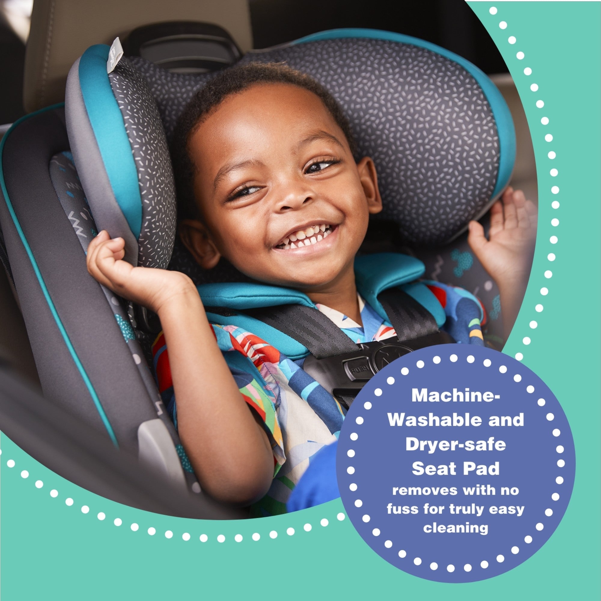 Disney Baby Grow and Go™ All-in-One Convertible Car Seat - Machine-washable and dryer-safe seat pad removes with no fuss for truly easy cleaning
