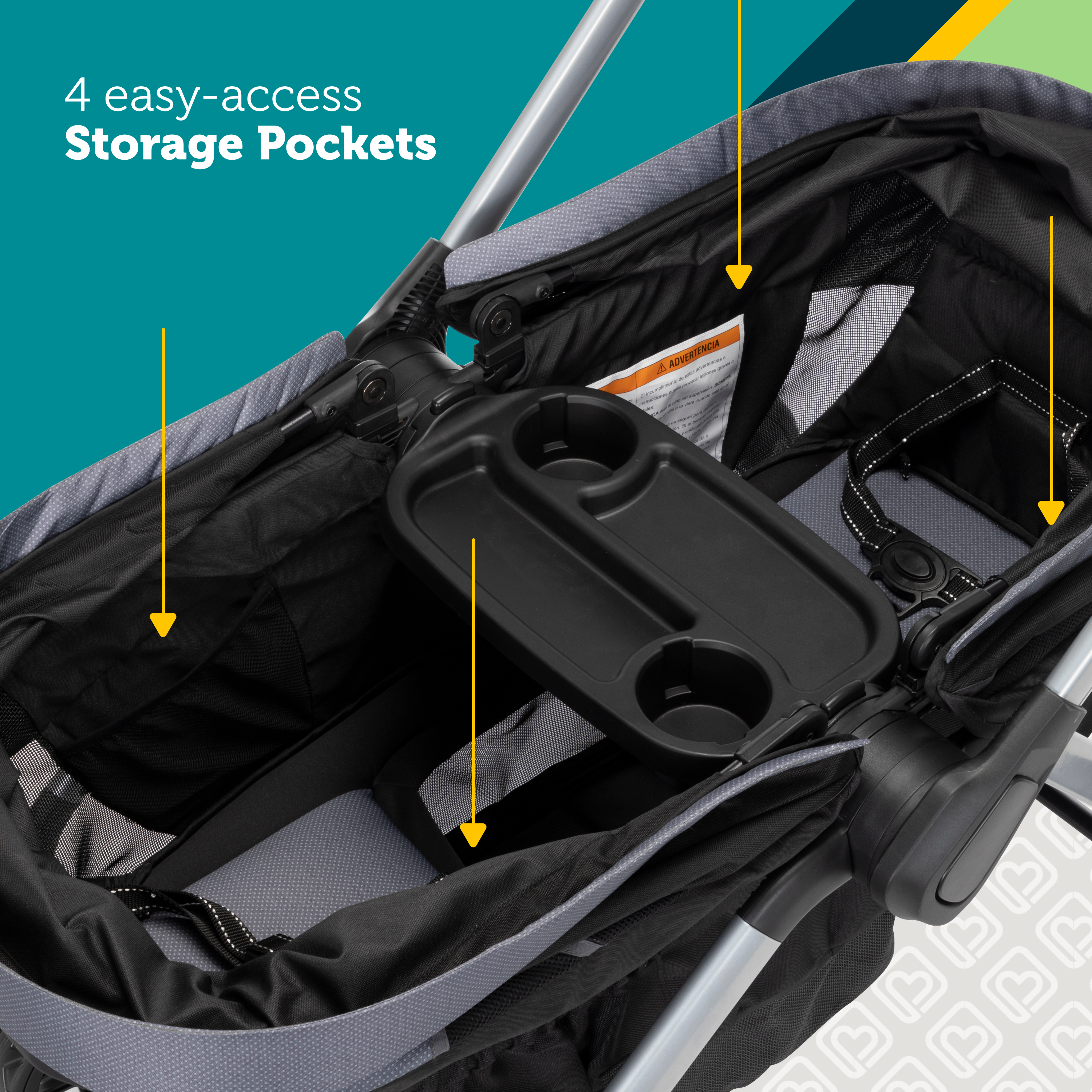 Summit Wagon Stroller - 4 easy-access storage pockets