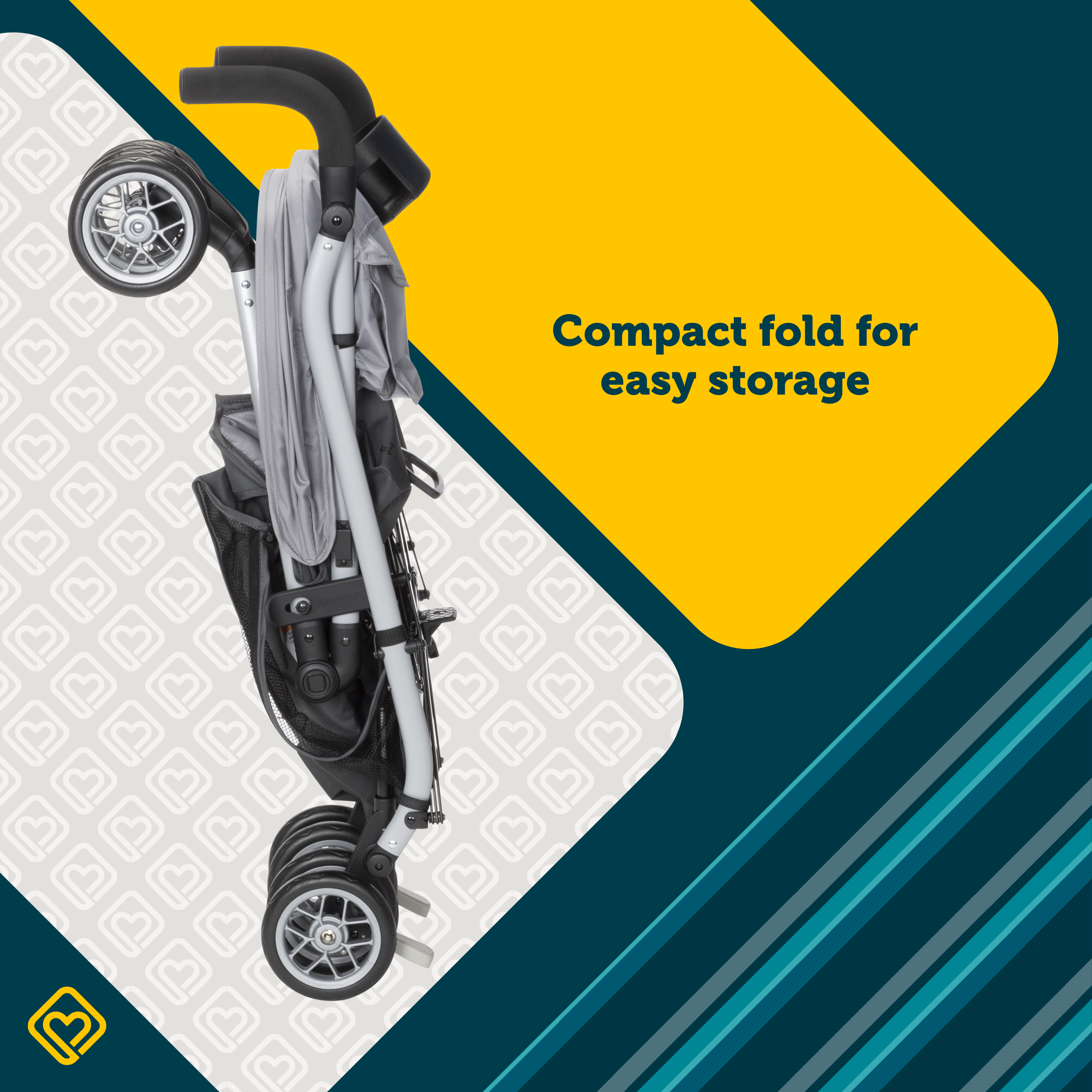 Strollerette Compact Stroller - compact fold for easy storage