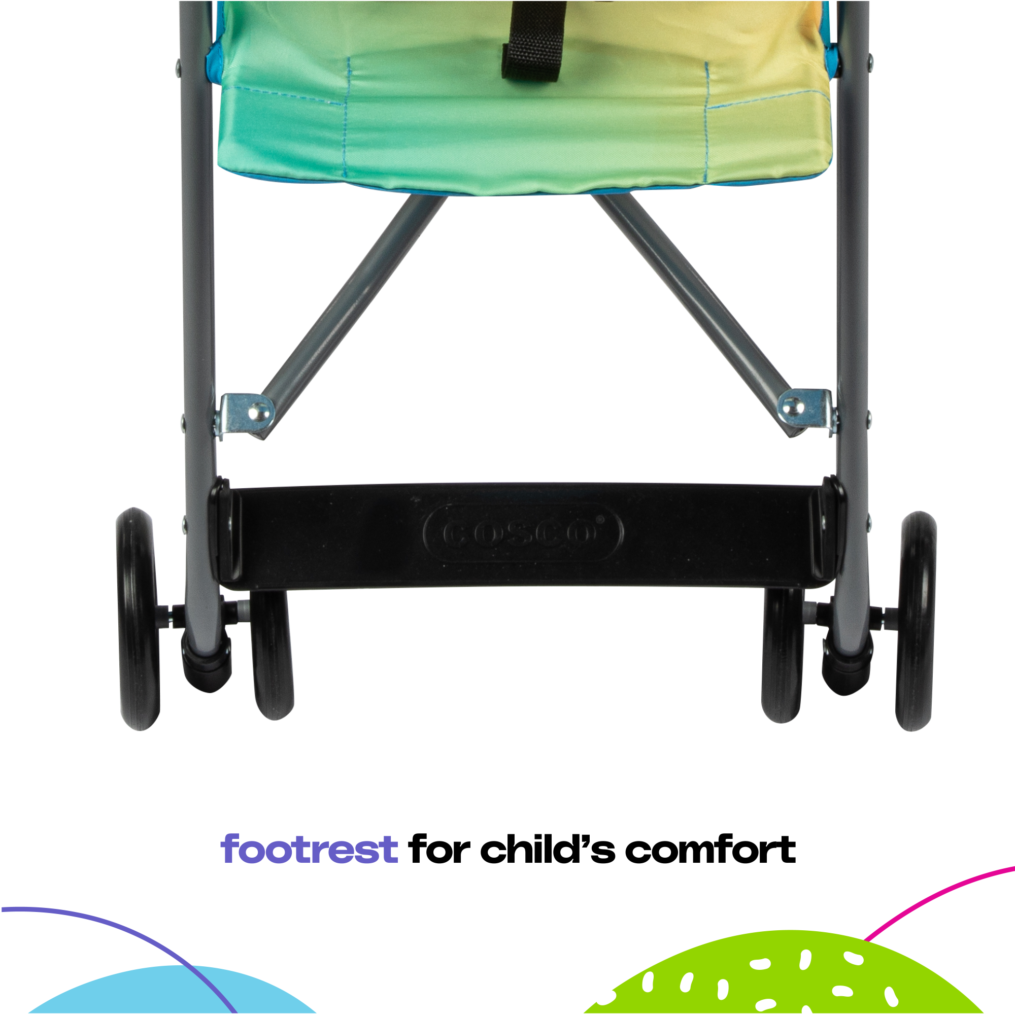 Cosco Kids™ Character Umbrella Stroller - Stewie Stegosaurus - footrest for child's comfort