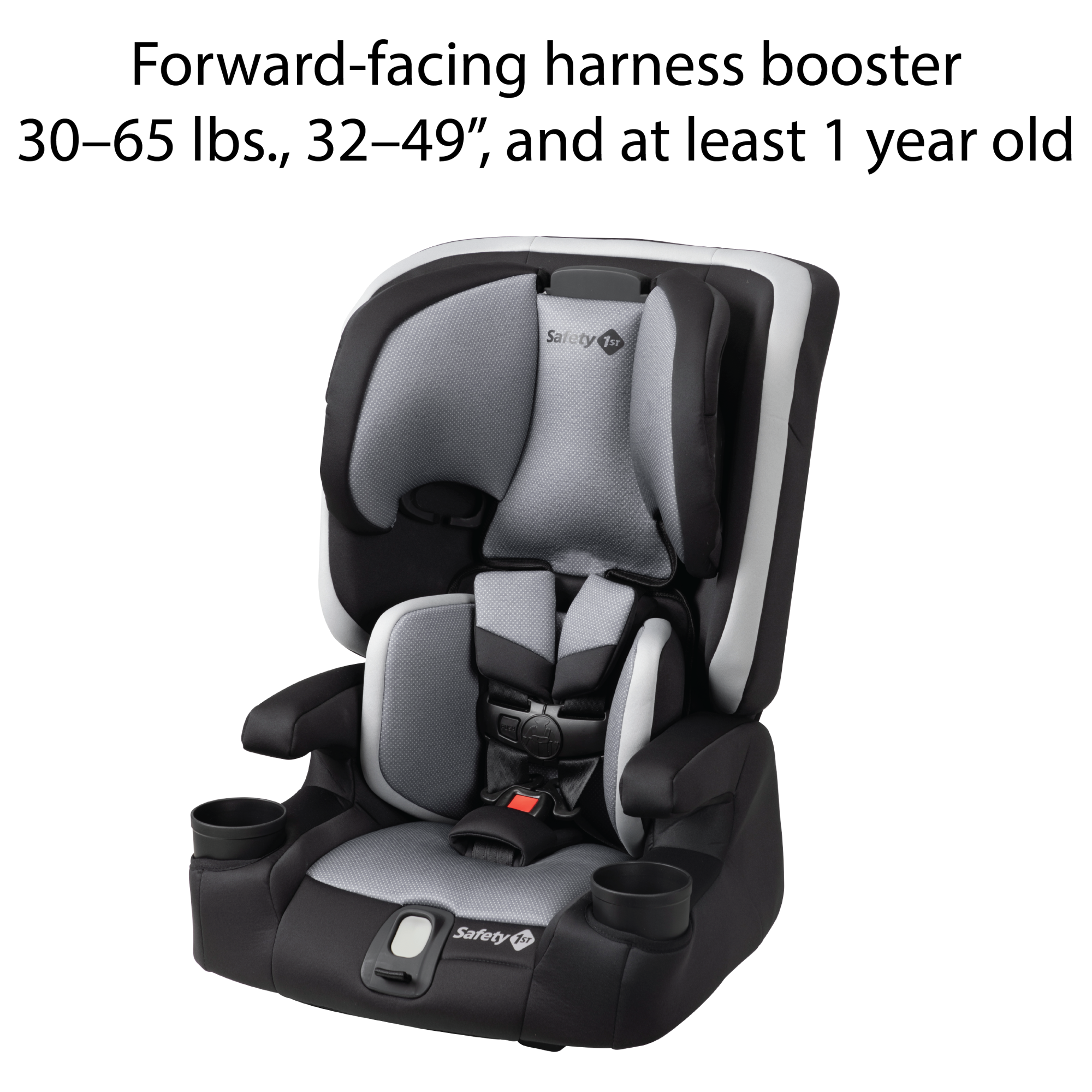 Boost-and-Go All-in-One Harness Booster Car Seat - forward-facing harness booster 30-65 lbs., 32-49", and at least 1 year old