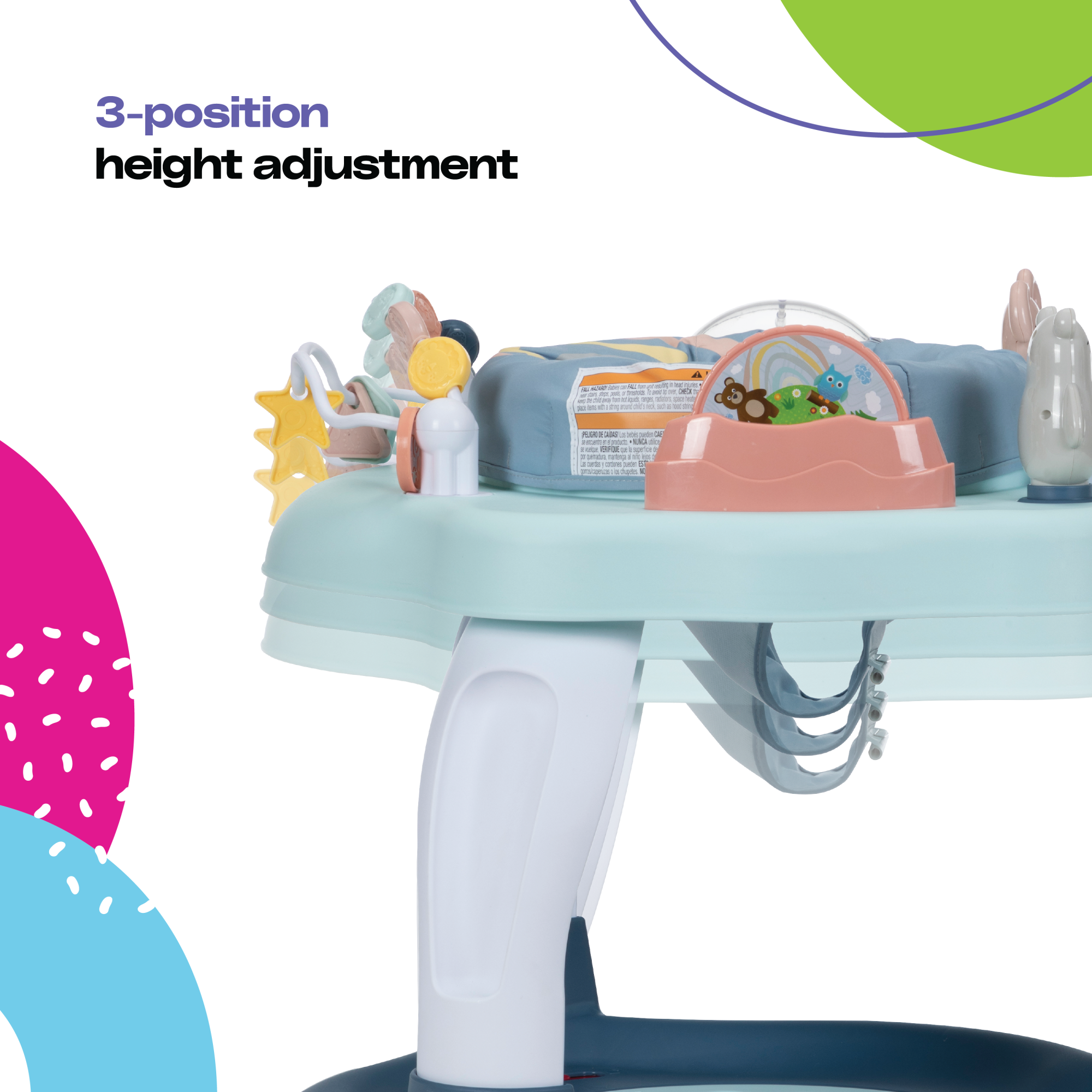 Cosco Kids™ Play-in-Place Activity Center - Rainbow - 3-position height adjustment