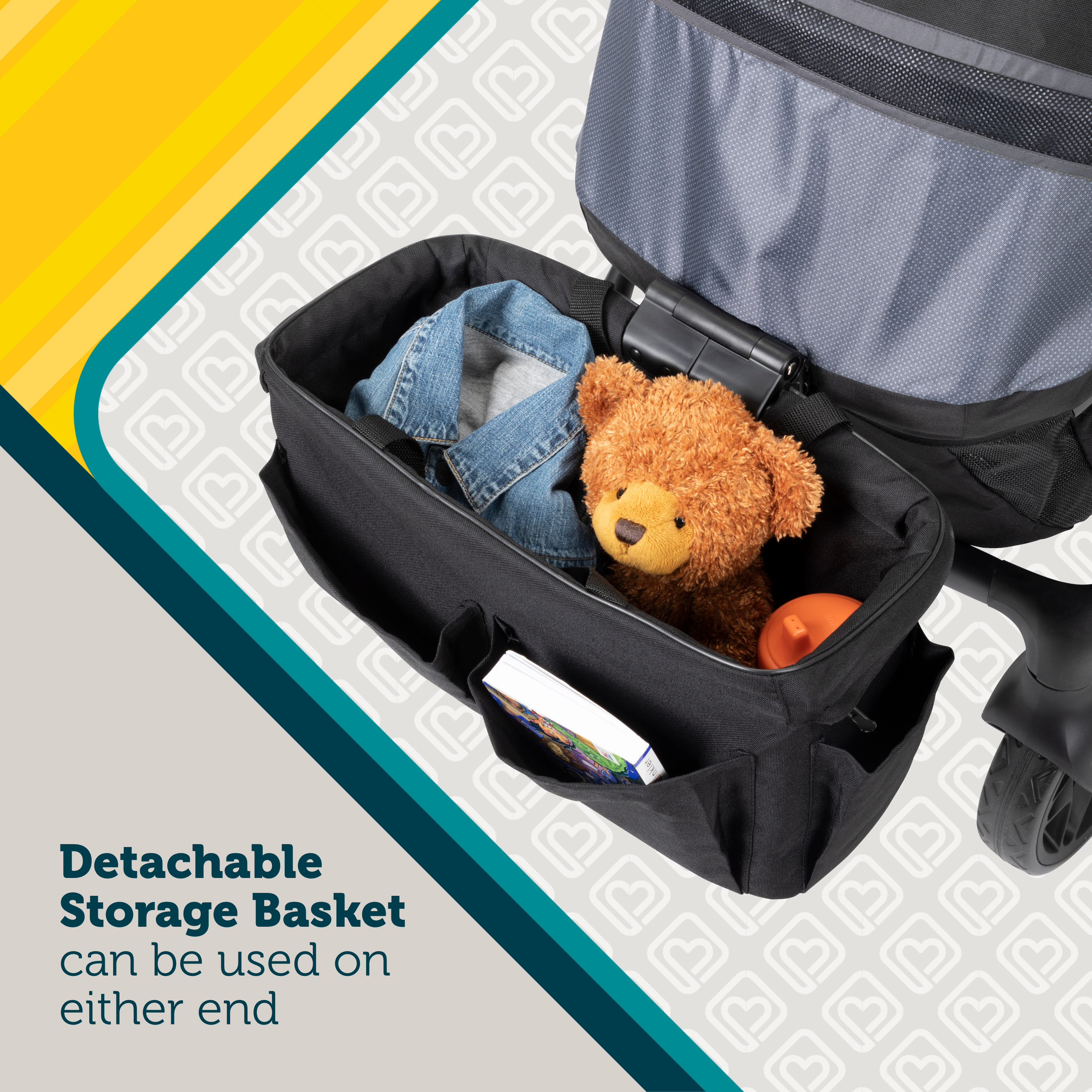 Summit Wagon Stroller - detachable storage basket can be used on either end