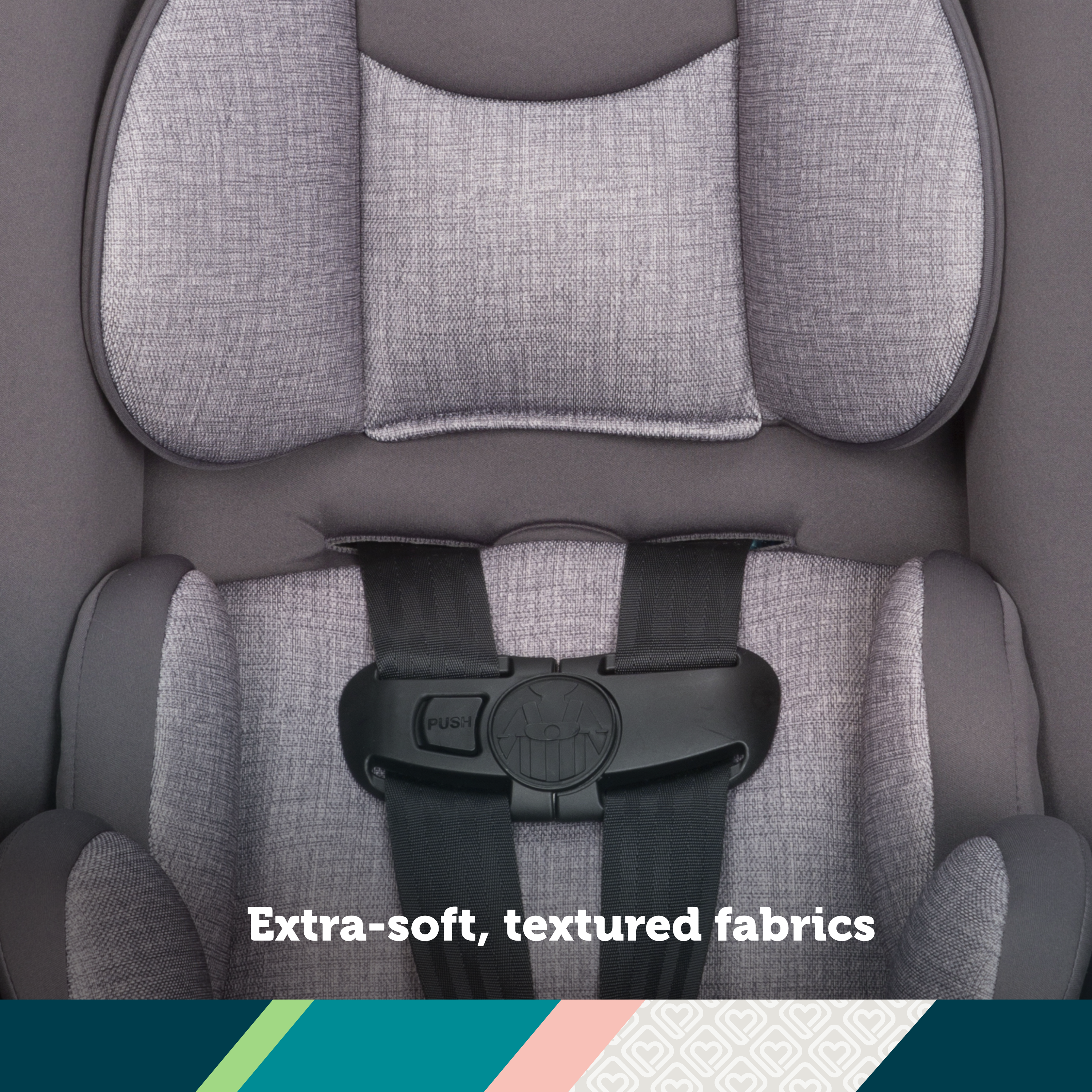 Jive 2-in-1 Convertible Car Seat - extra-soft, textured fabrics