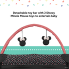 Disney Baby 2-in-1 Play Yard with Rocking Bassinet - detachable toy bar with 2 Disney Minnie Mouse toys to entertain baby
