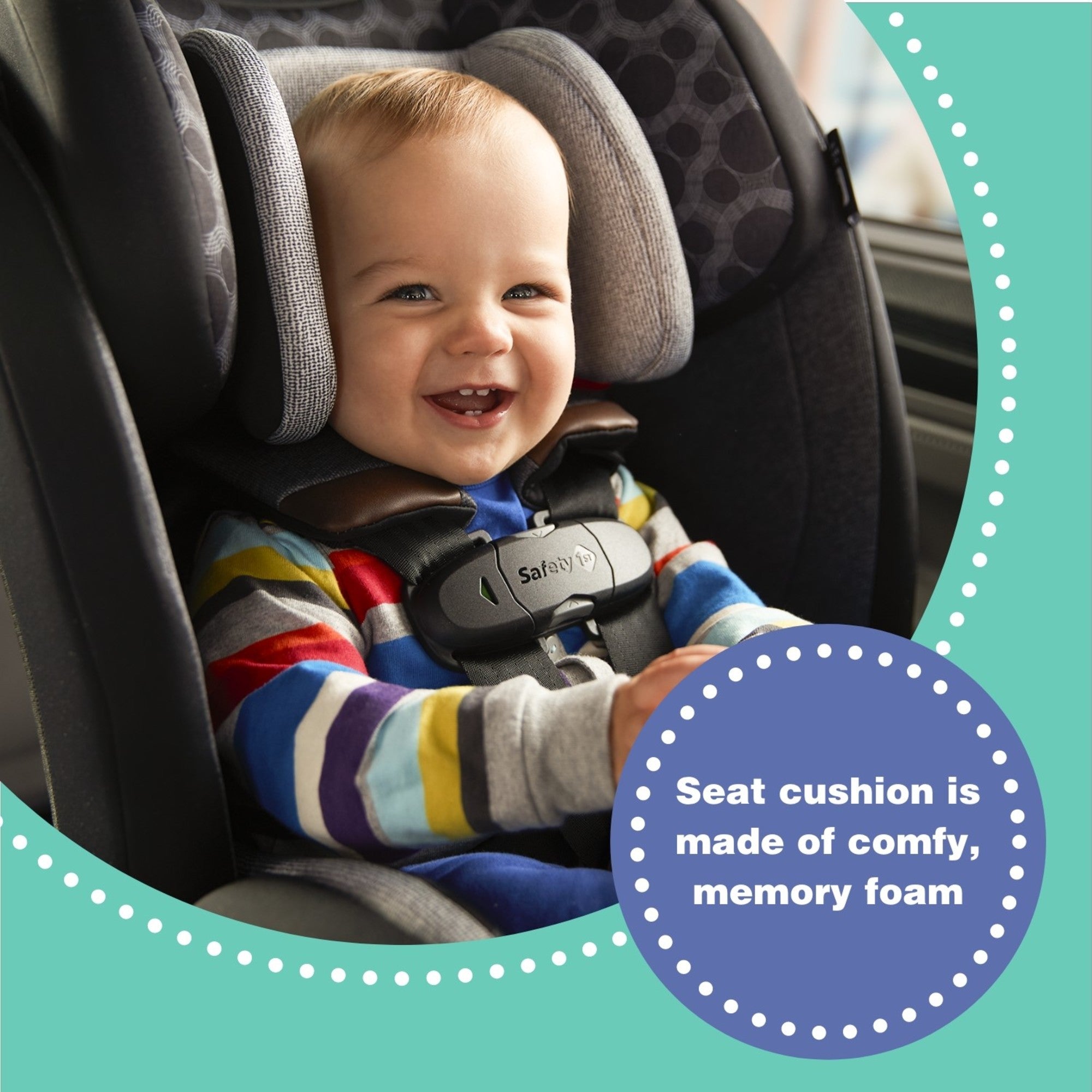 Disney Baby EverSlim All-in-One Convertible Car Seat - seat cushion is made of comfy, memory foam