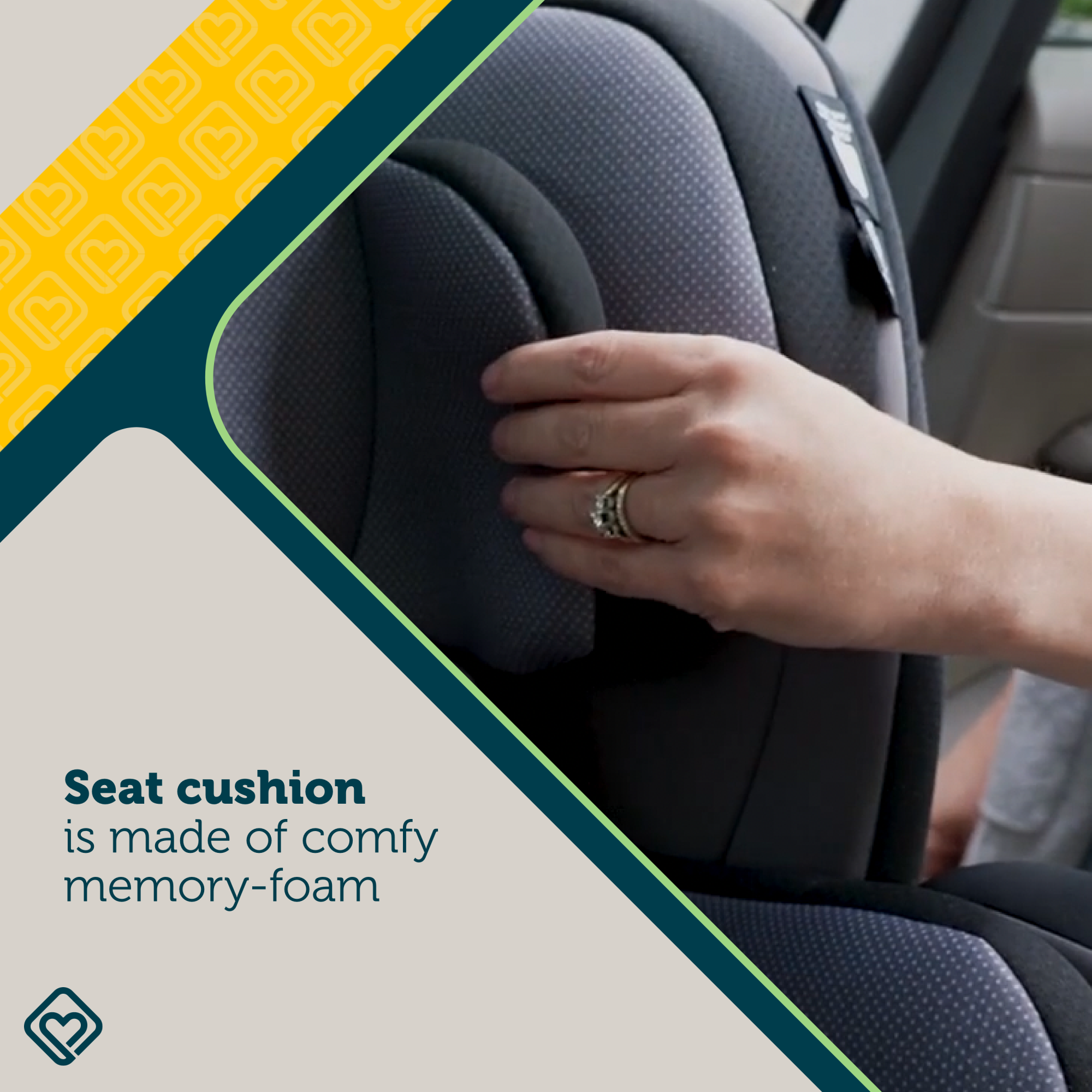 EverSlim 4-Mode All-in-One Convertible Car Seat - seat cushion is made of comfy memory-foam