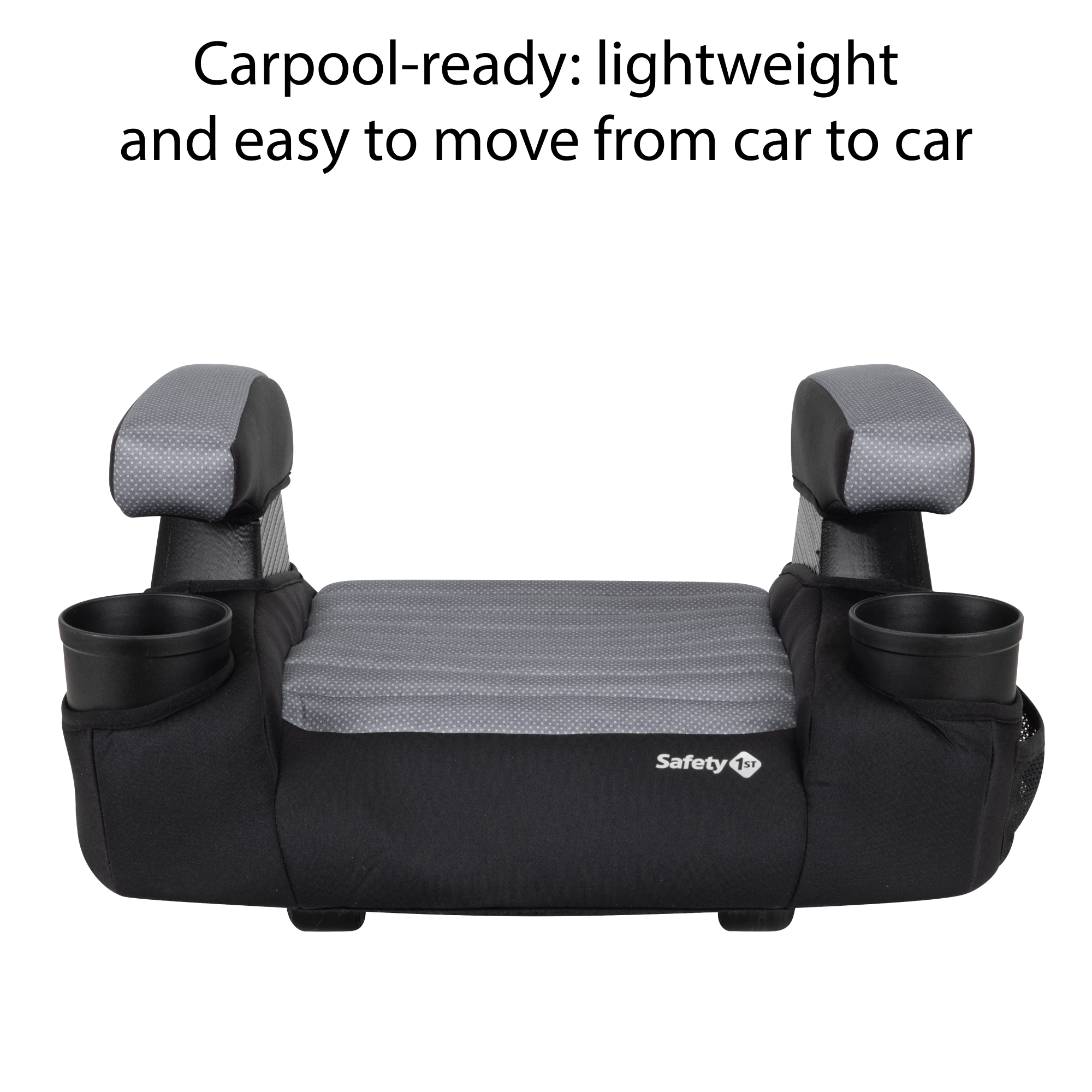 Boost-and-Go™ Lite Backless Booster - carpool-ready: lightweight and easy to move from car to car