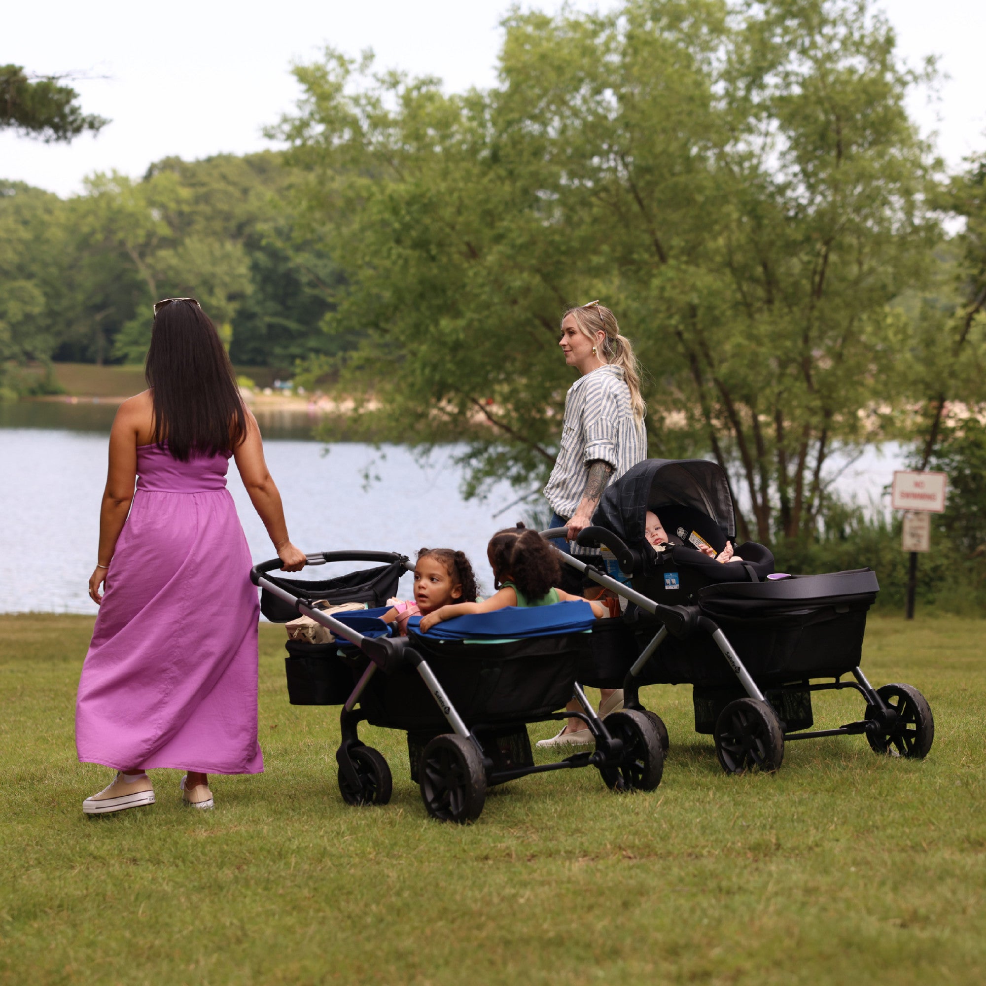 Summit Wagon Stroller - water-repellent, dual vented canopies with full 50+ UPF sun protection