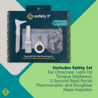 Essential Sick Day Screening Kit - includes Safety 1st Ear Otoscope, Light Up Tongue Depressor, 5-Second Read Rectal Thermometer, and BoogEase Nasal Aspirator