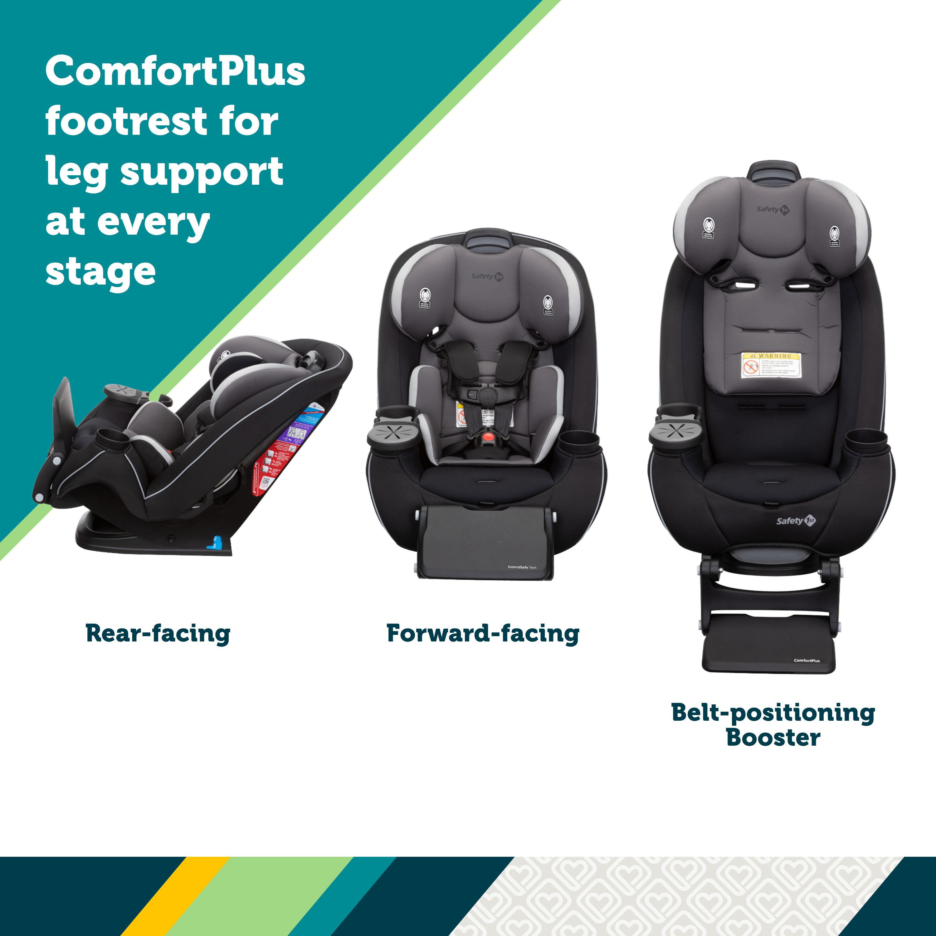 Grow and Go™ Extend 'n Ride LX All-in-One Convertible Car Seat - ComfortPlus footrest for leg support at every stage