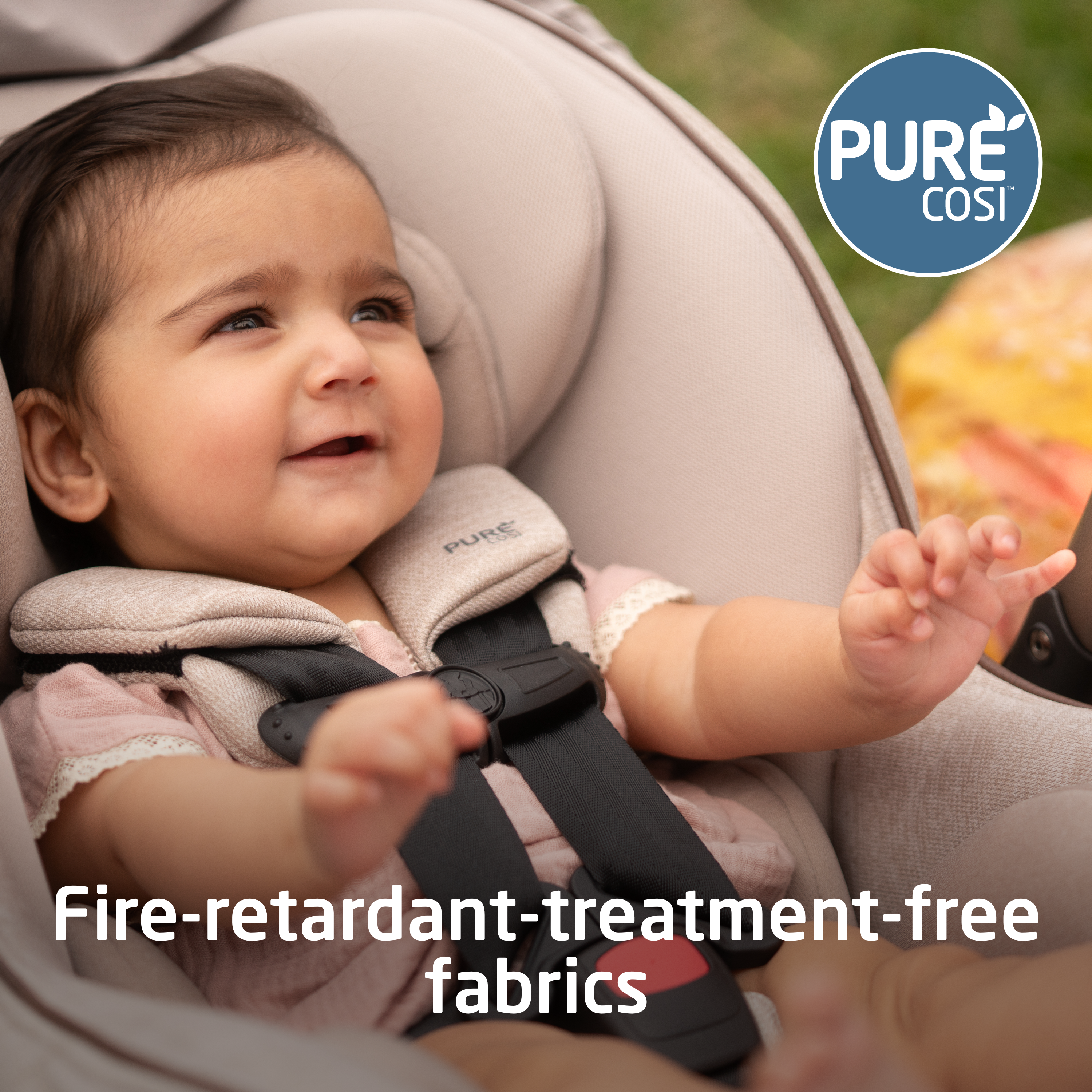 Peri™ 180 Rotating Infant Car Seat - fire-retardant-treatment-free fabrics